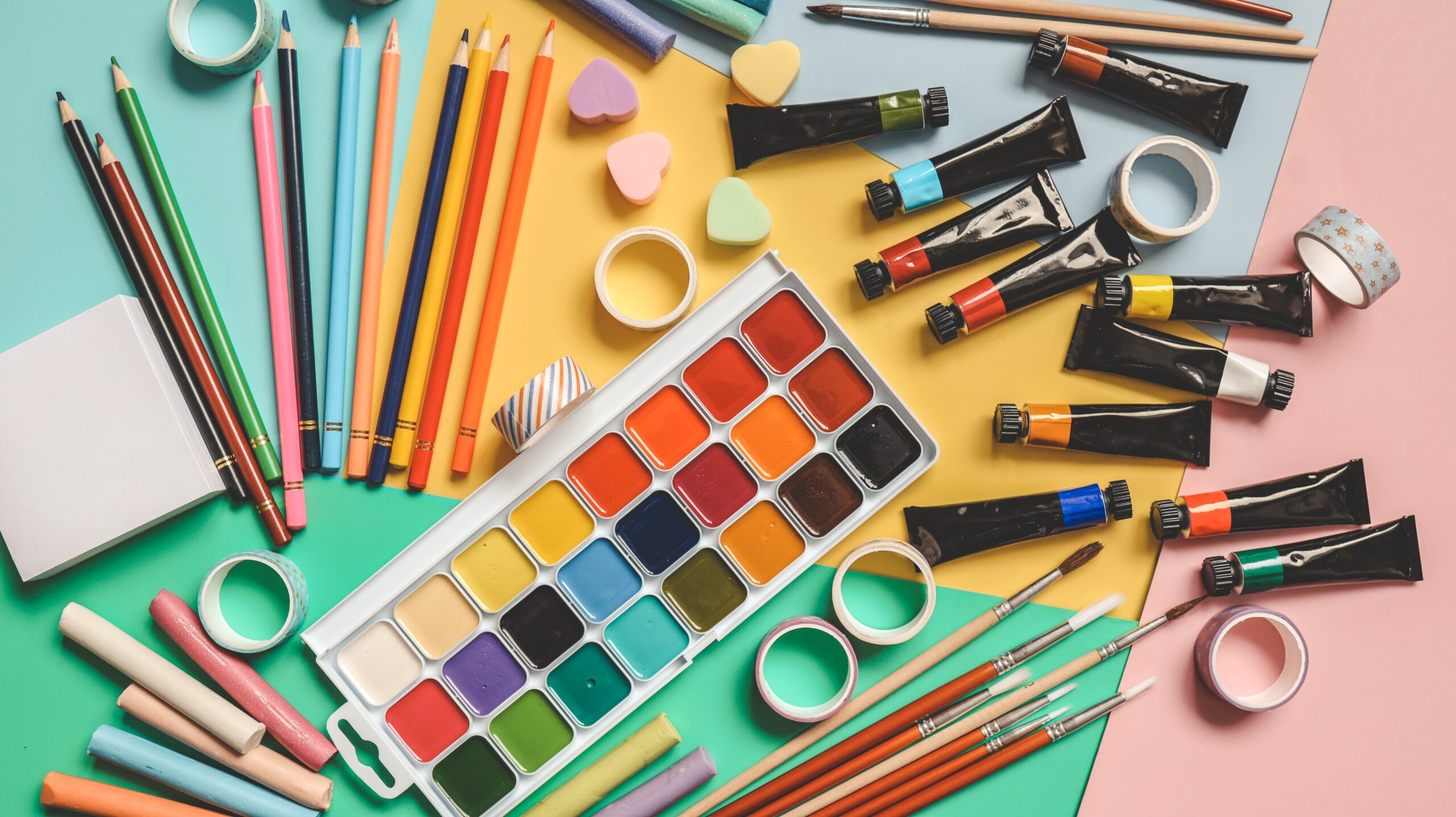 Back,To,School.,Panoramic,Education,Banner.,Top,View,,Flat,Lay.